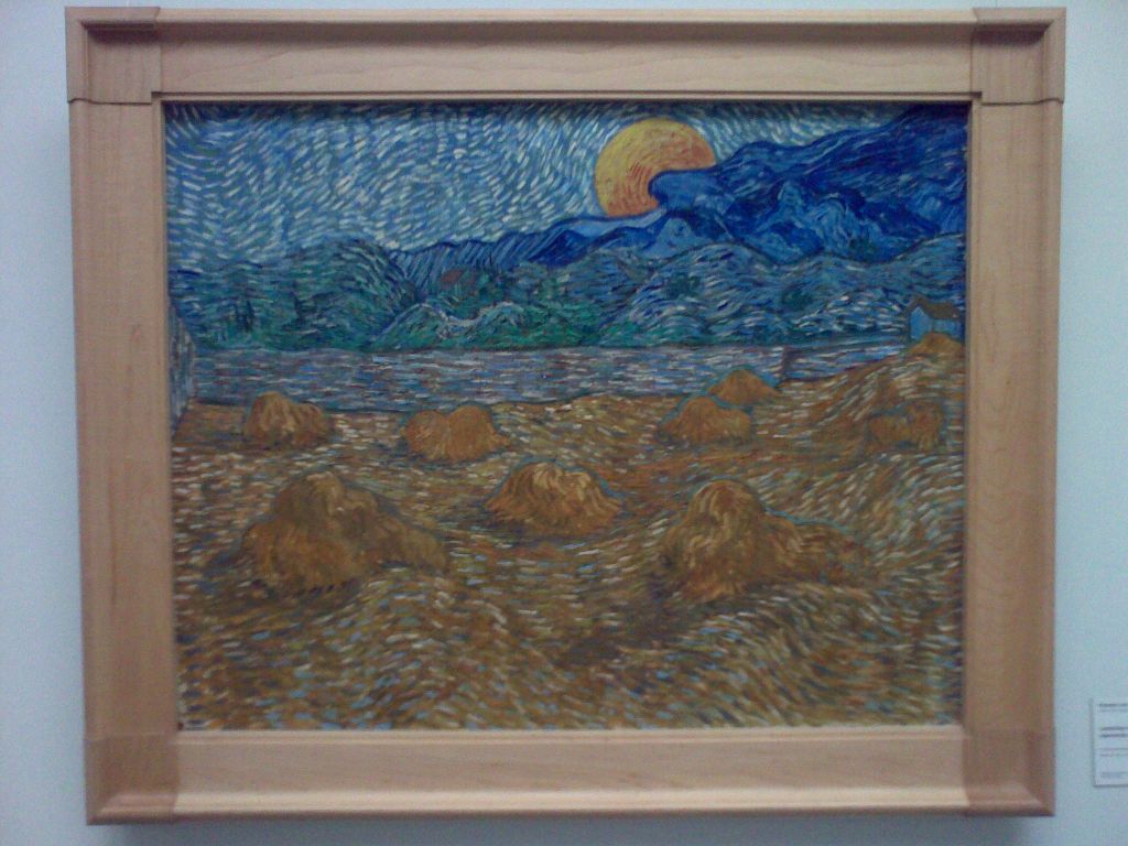 Van Gogh's "Landschap met korenschelven en opkomende maan", taken at Kröller-Müller museum.