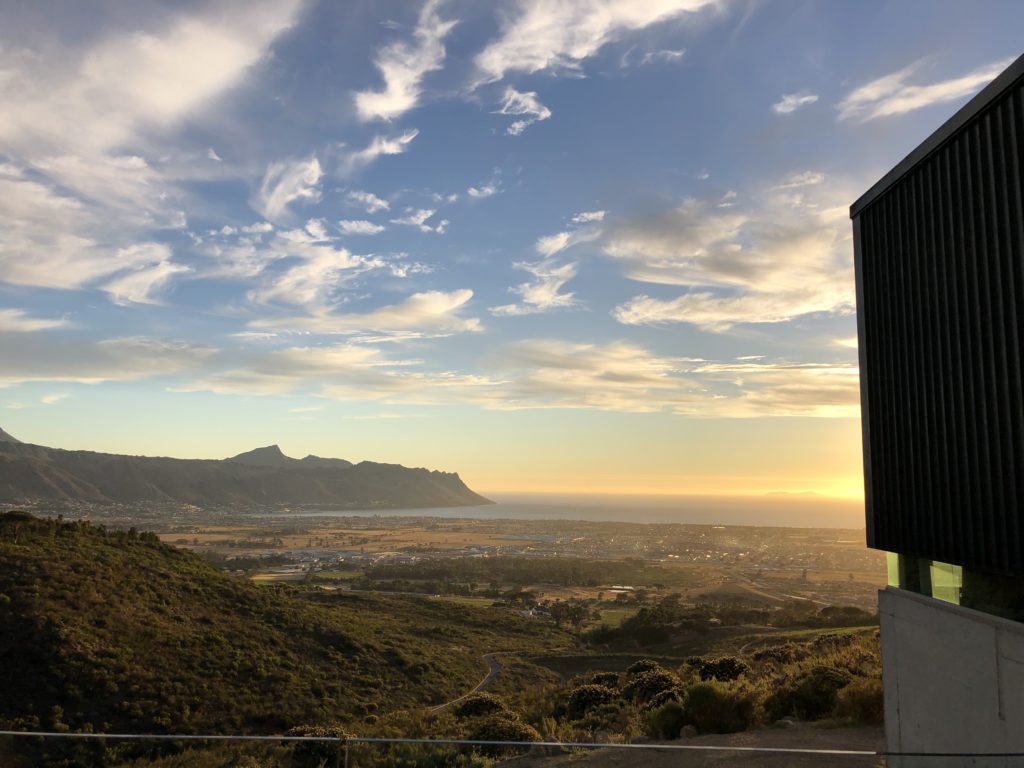 The view from Waterkloof Restaurant’s balcony, on a fairly perfect evening.