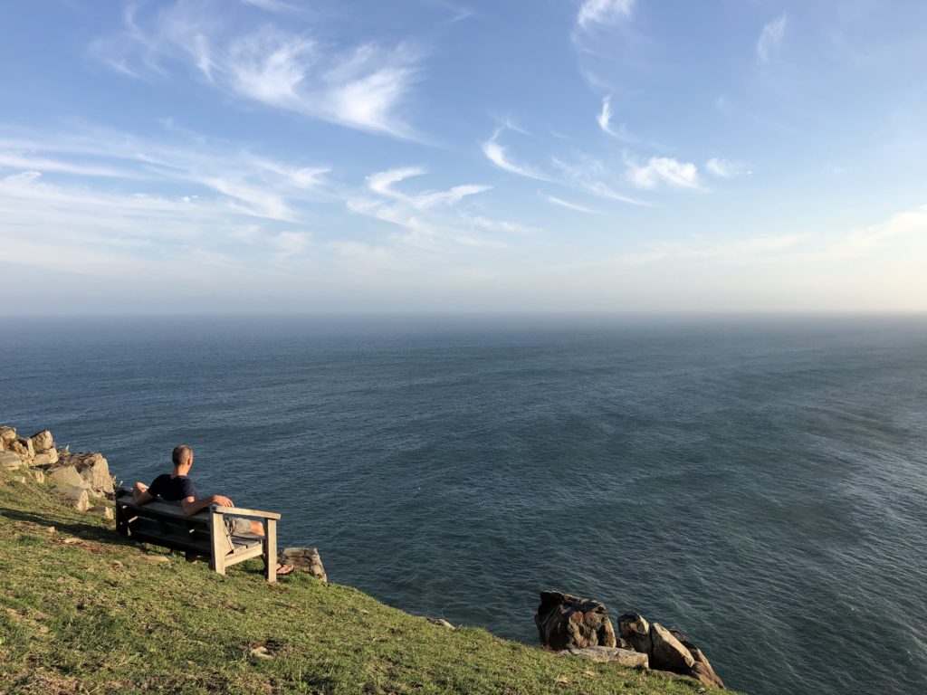 Amazing view from a rather precariously installed bench on the hills above Morgan Bay.